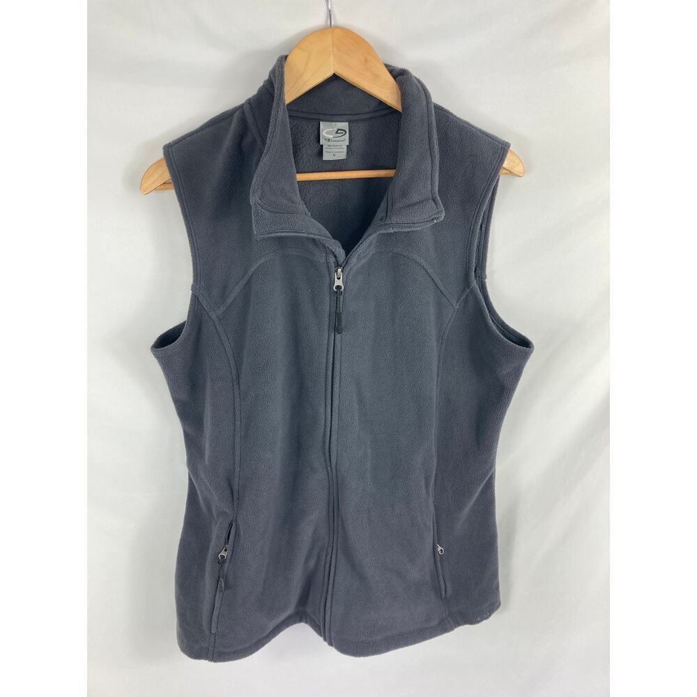 Champion Grey Zip Up Fleece Vest Size XL